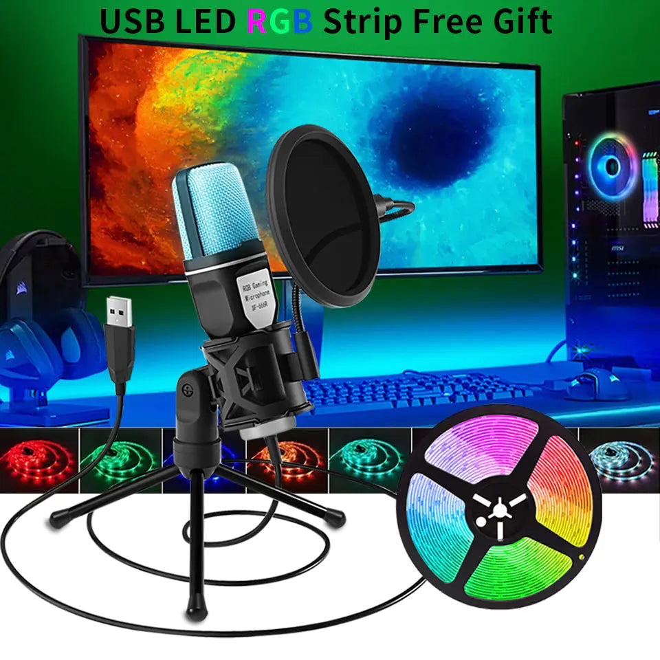 Gaming USB PC RGB Microphone