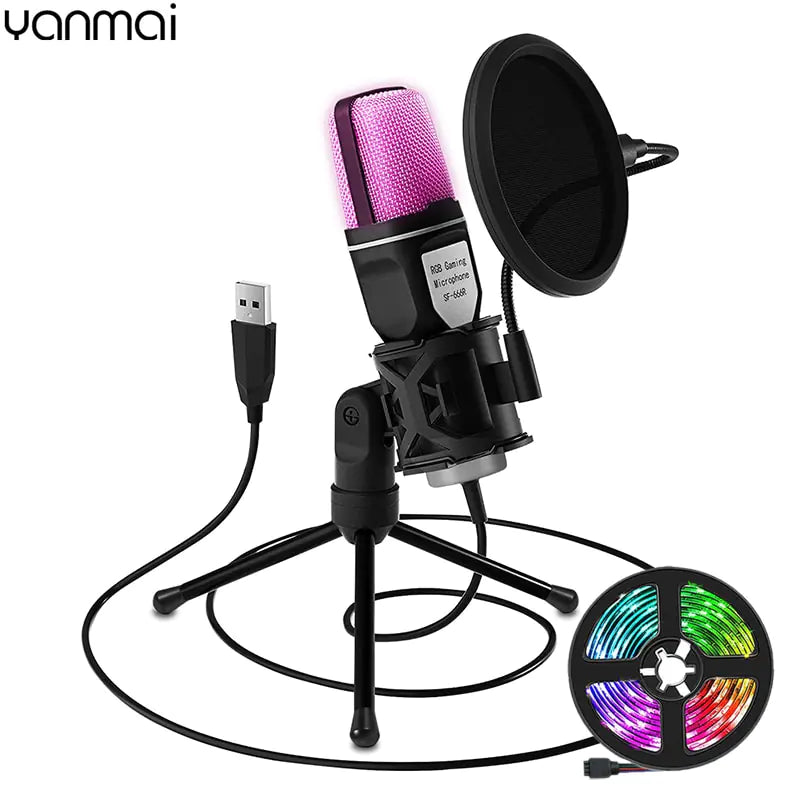 Gaming USB PC RGB Microphone